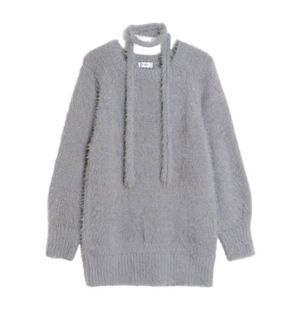 EVRIS「ヘアリーボリュームラメニットワンピース」|ワンピース|