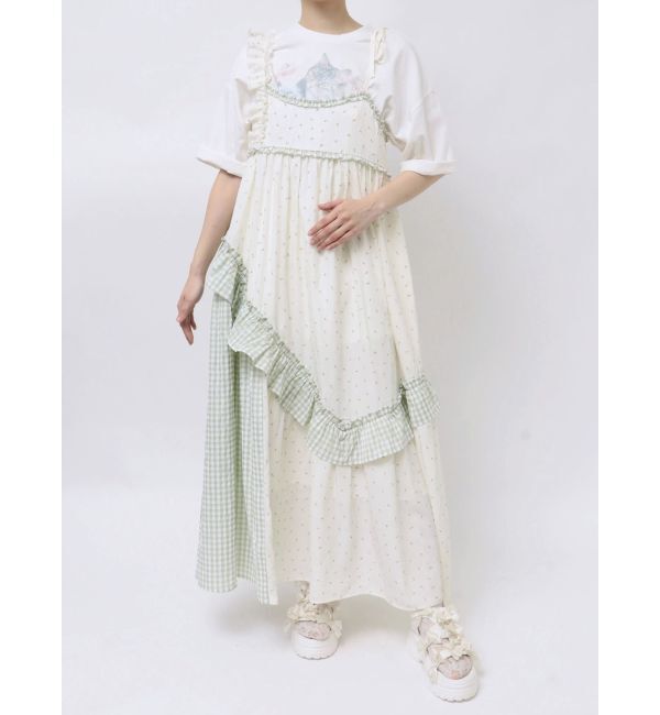 merry jenny「flower checkアシメワンピース」|ワンピース|