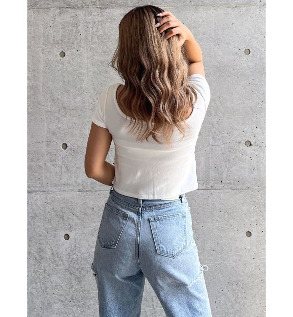 GYDA「フロントホールカットトップス」|Tシャツ・カットソー|