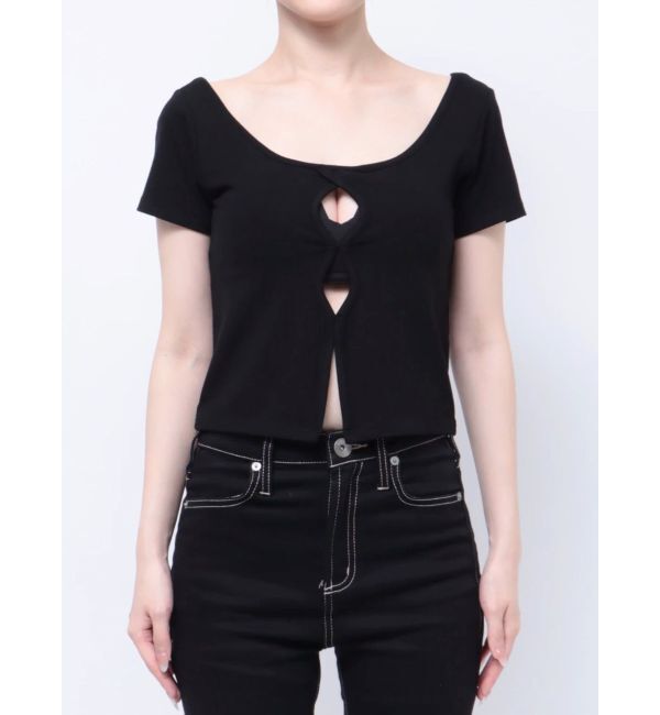 GYDA「フロントホールカットトップス」|Tシャツ・カットソー|