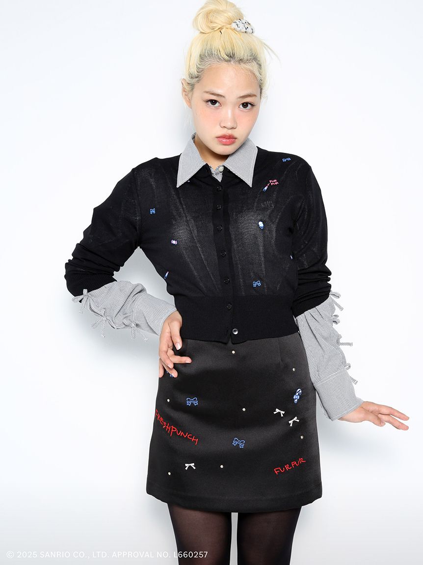 FURFUR「FRESH PUNCH 刺繍スカート」|スカート|BLK