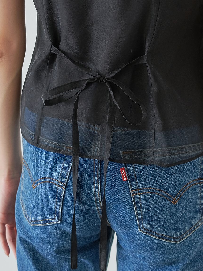 SNIDEL「ビッグカラーシアーブラウス」|シャツ・ブラウス|