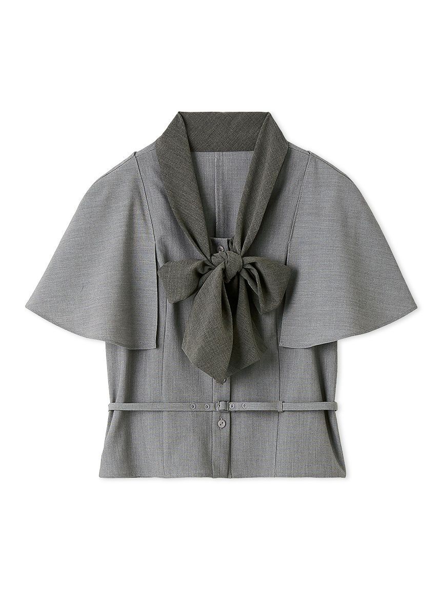 SNIDEL「ボウタイケープブラウス」|シャツ・ブラウス|GRY