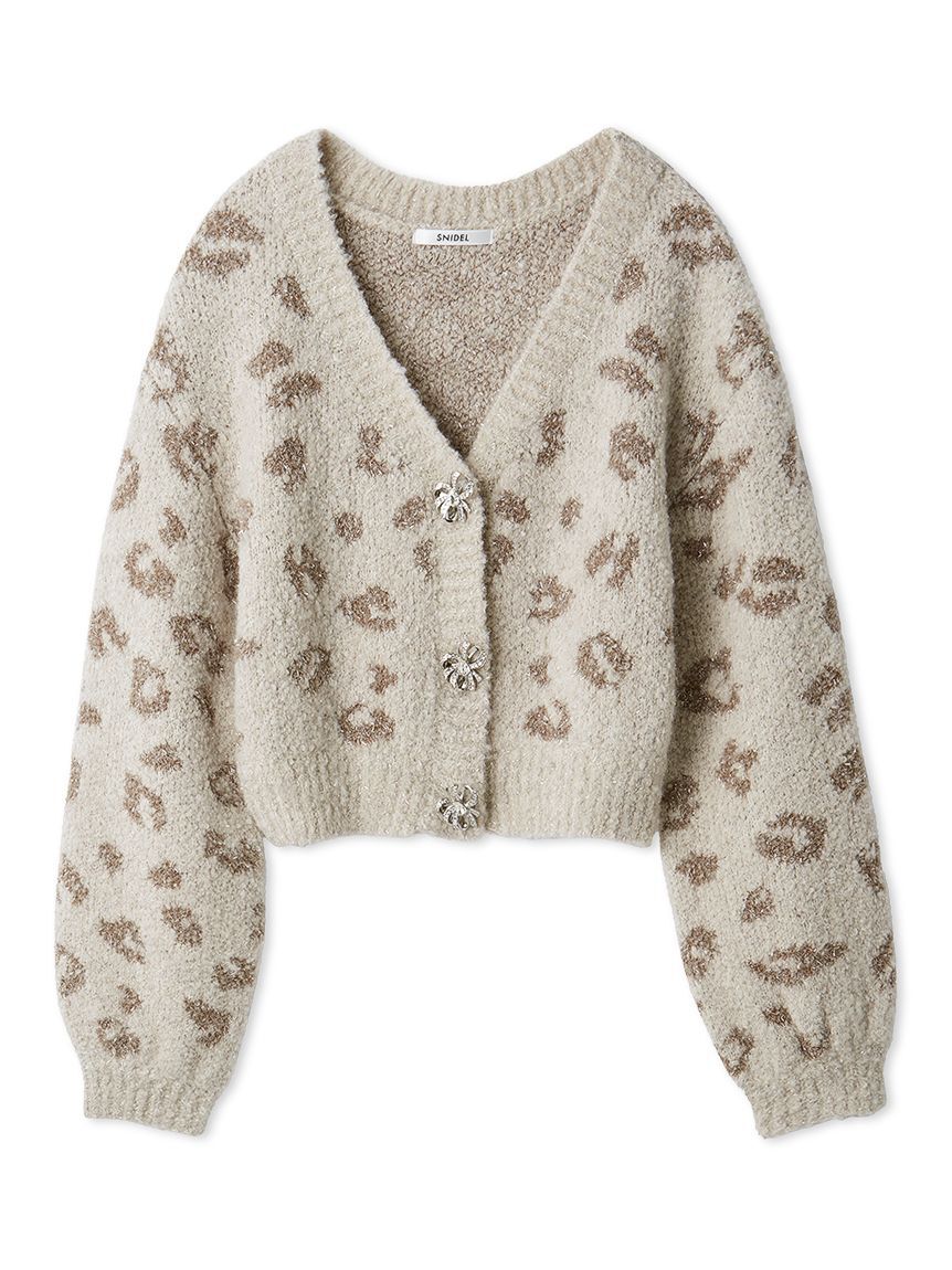 SNIDEL「ビジューリボンショートカーディガン」|カーディガン|
