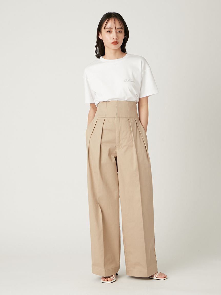 FRAY I.D「【FRAY I.D｜Dickies】ツータックワイドツイルパンツ」|チノ|