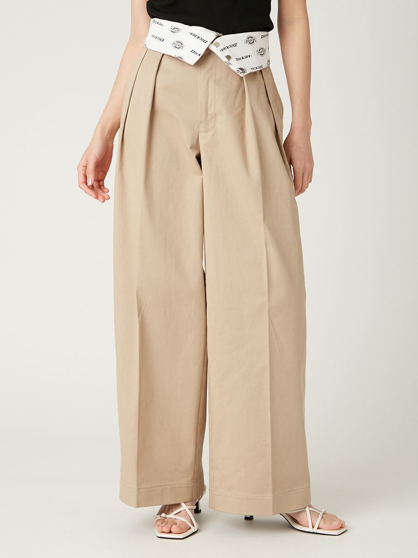 FRAY I.D「【FRAY I.D｜Dickies】ツータックワイドツイルパンツ」|チノ|