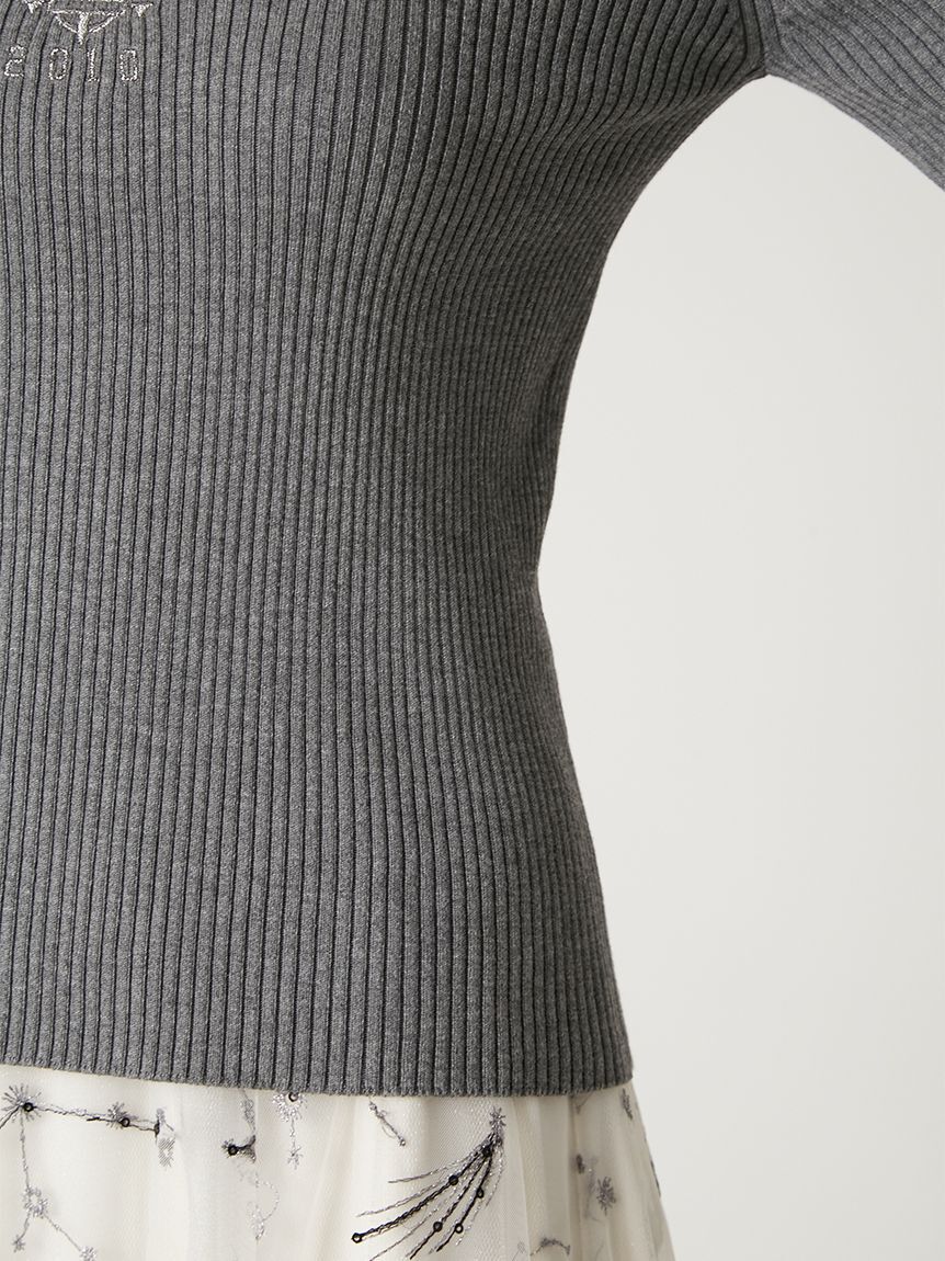 FRAY I.D「カレッジエンブロイダリーリブタートルニット」|ニット・セーター|