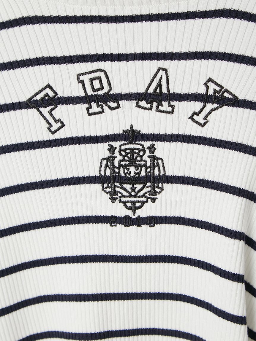 FRAY I.D「カレッジエンブロイダリーリブタートルニット」|ニット・セーター|