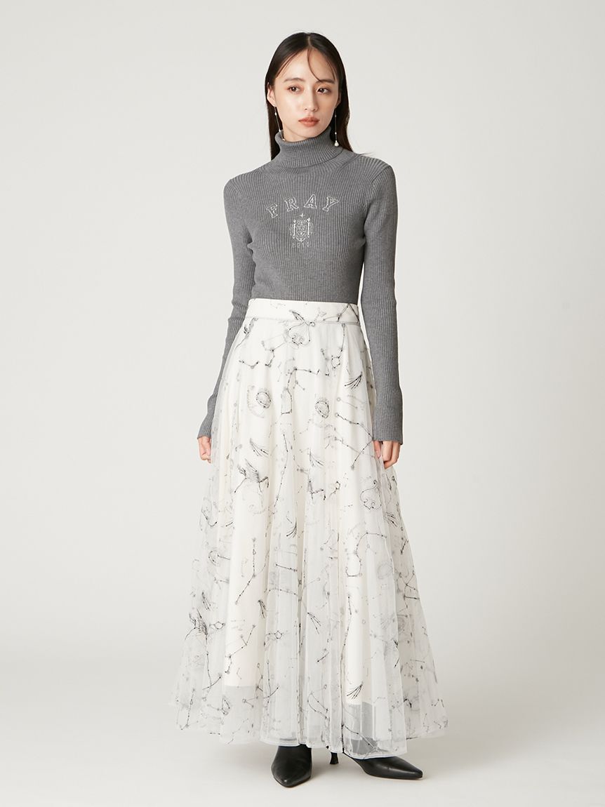 FRAY I.D「カレッジエンブロイダリーリブタートルニット」|ニット・セーター|