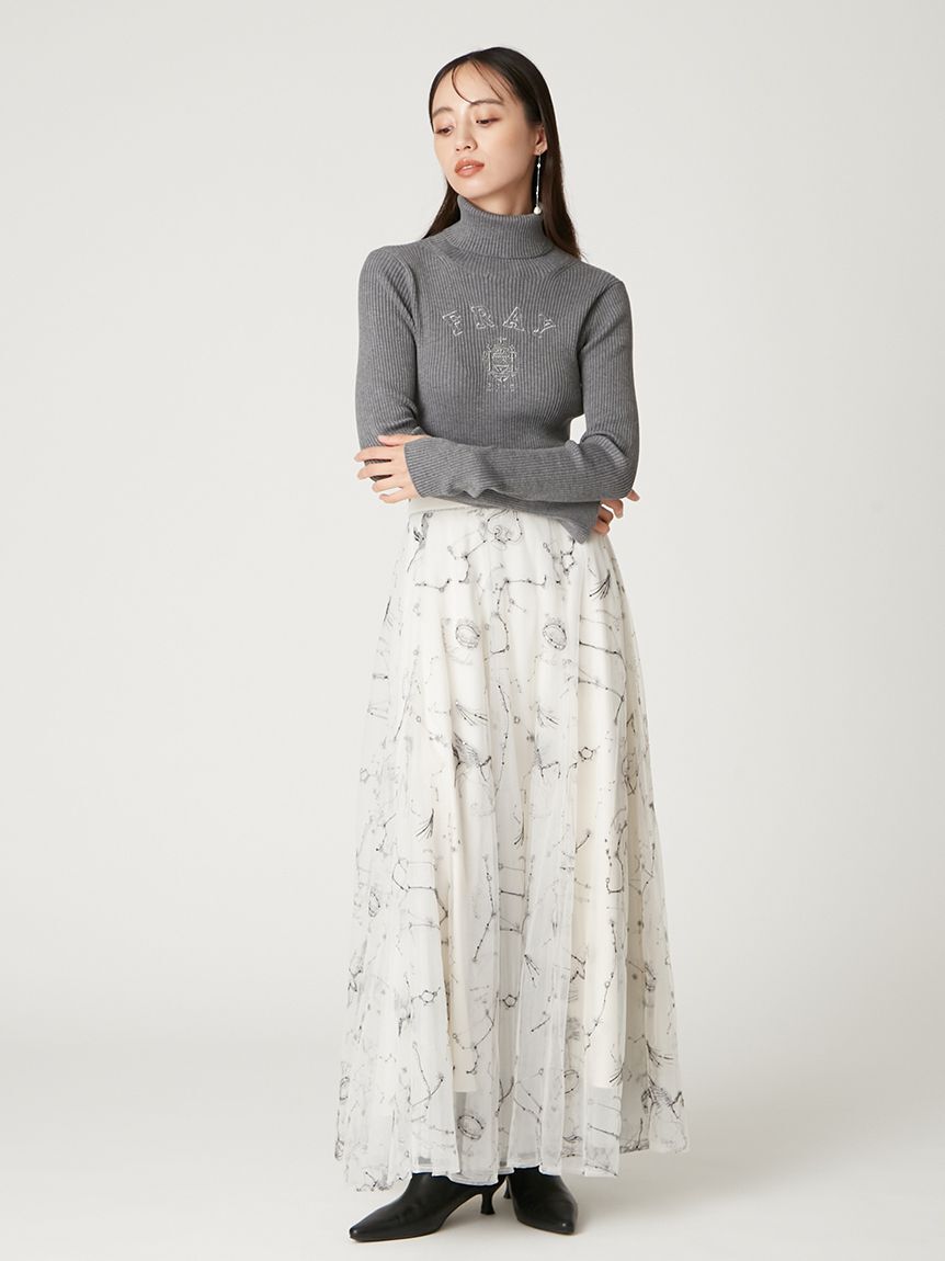 FRAY I.D「カレッジエンブロイダリーリブタートルニット」|ニット・セーター|