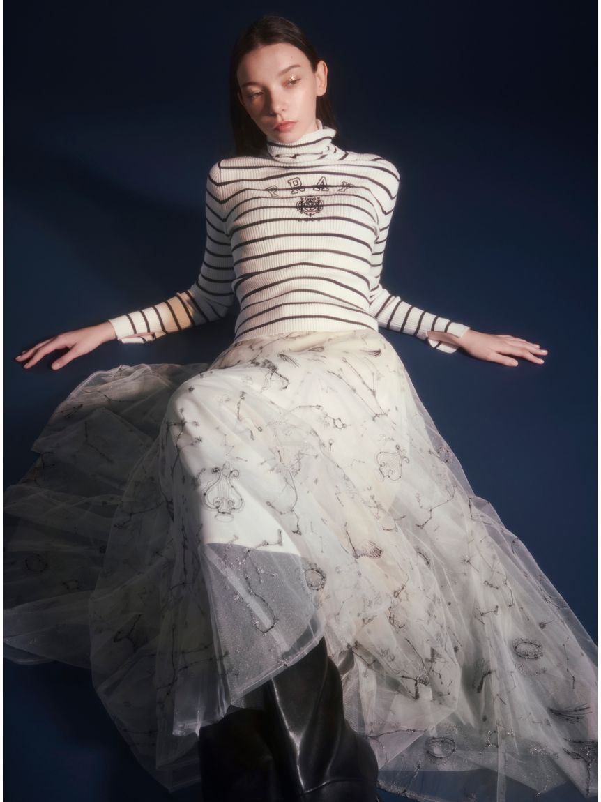 FRAY I.D「カレッジエンブロイダリーリブタートルニット」|ニット・セーター|