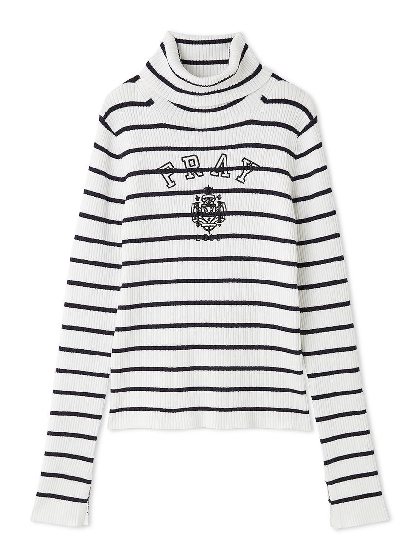 FRAY I.D「カレッジエンブロイダリーリブタートルニット」|ニット・セーター|