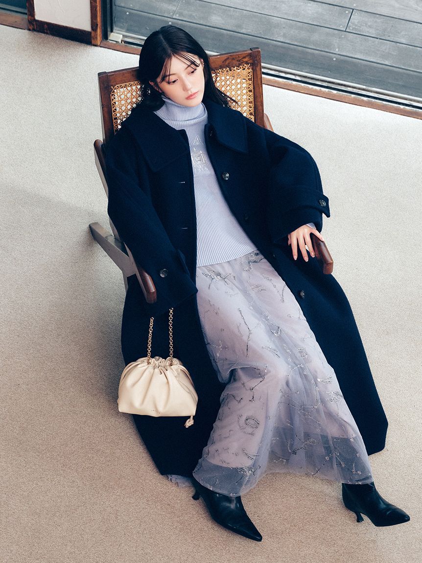 FRAY I.D「カレッジエンブロイダリーリブタートルニット」|ニット・セーター|