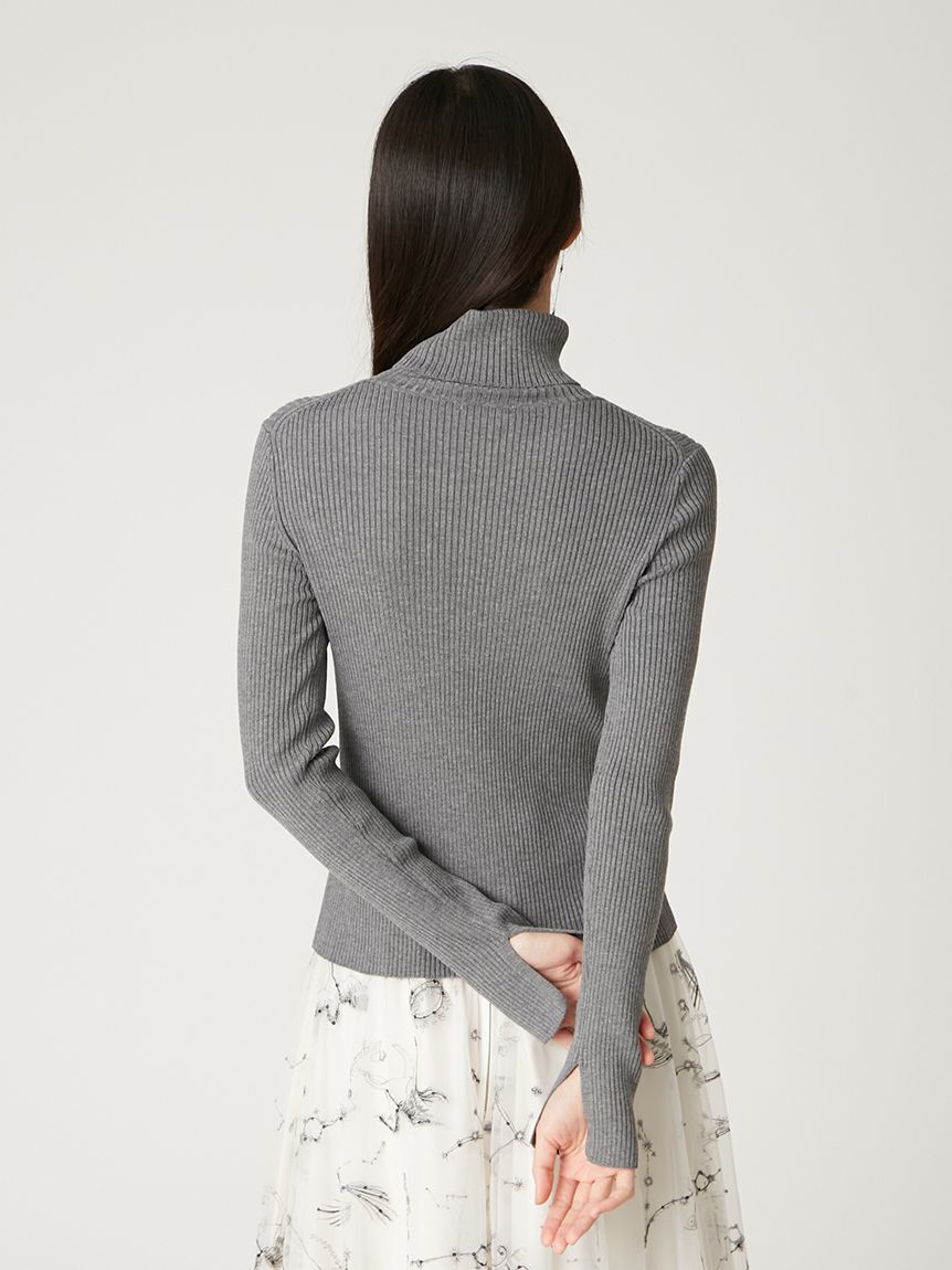 FRAY I.D「カレッジエンブロイダリーリブタートルニット」|ニット・セーター|