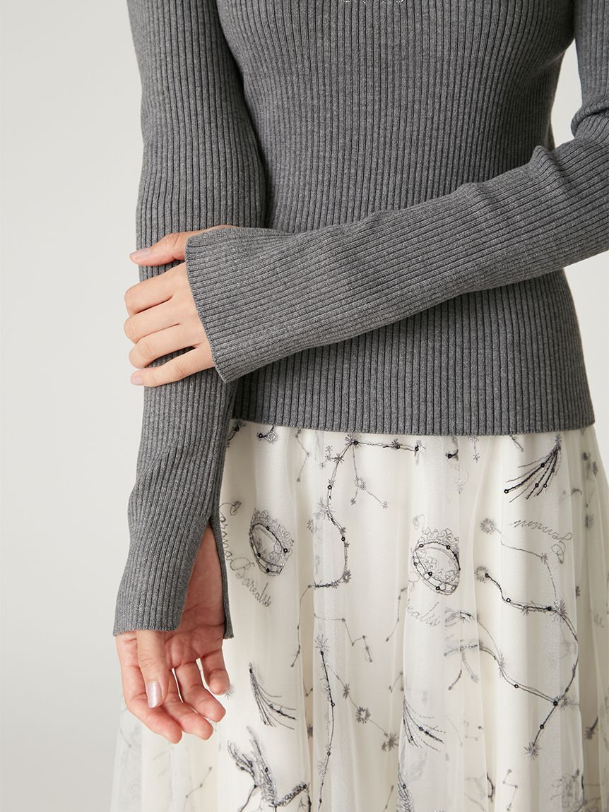 FRAY I.D「カレッジエンブロイダリーリブタートルニット」|ニット・セーター|