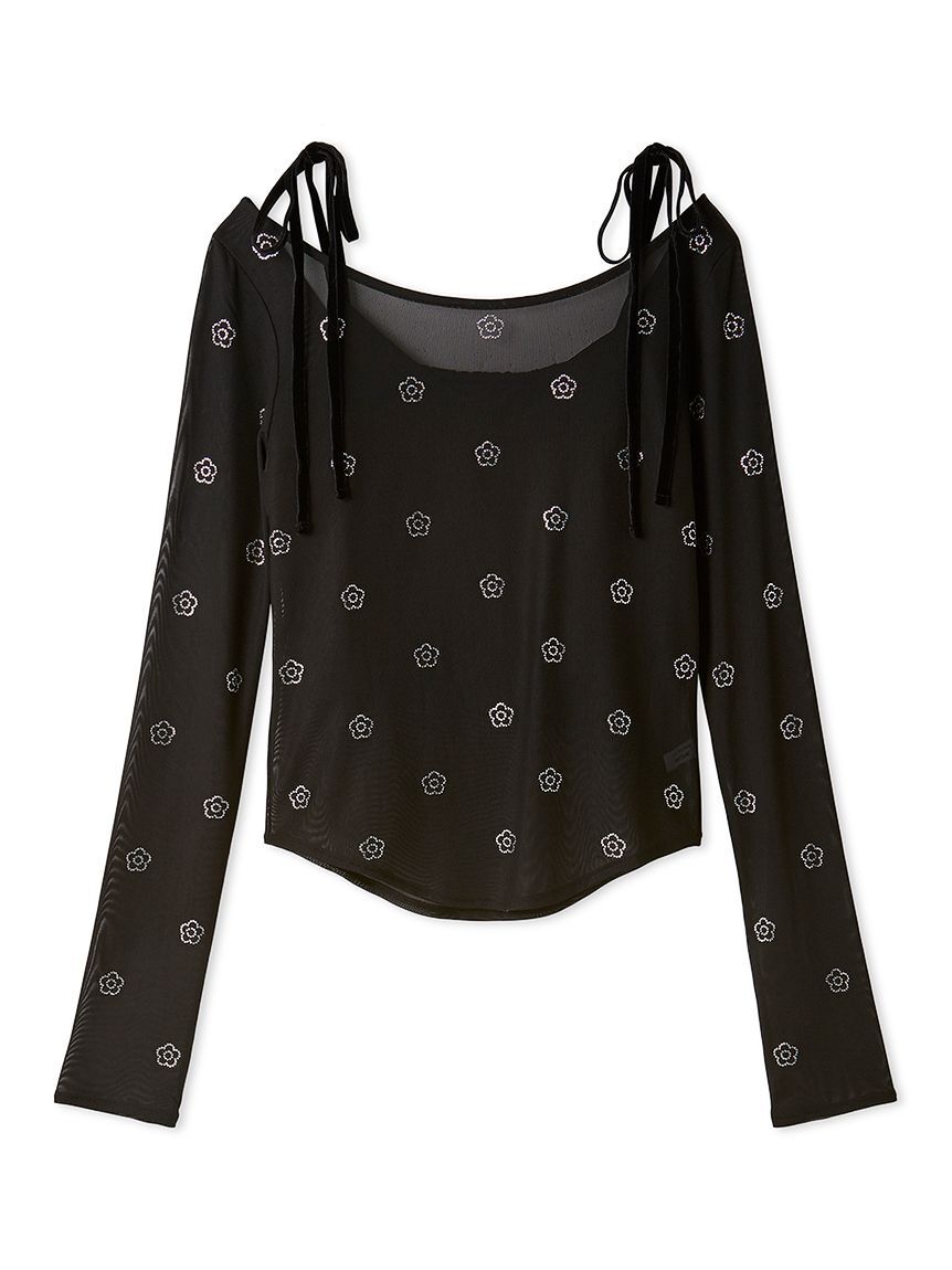 LILY BROWN「【LILY BROWN&times;MARY QUANT】デイジー柄シアーチュールトップス」|Tシャツ・カットソー|BLK