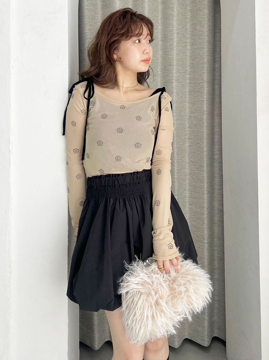 LILY BROWN「【LILY BROWN&times;MARY QUANT】デイジー柄シアーチュールトップス」|Tシャツ・カットソー|