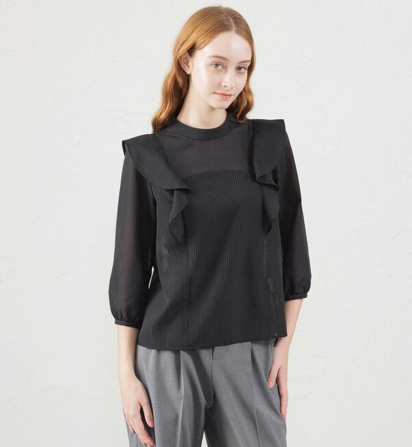 MACKINTOSH PHILOSOPHY「ジョーゼットフリルブラウス」|シャツ・ブラウス|ブラック