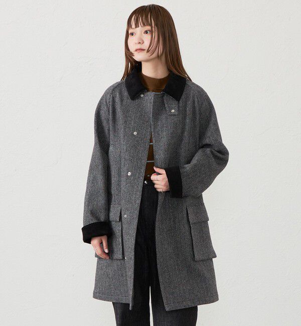 MACKINTOSH PHILOSOPHY「【アニチューブ掲載】GREY LABEL 【SOMERFORD(サマーフォード)】 HEAT TWEED」|ステンカラーコート|チャコールグレー