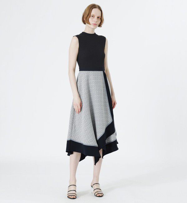  「ツイードブロッキングワンピース」|ワンピース|