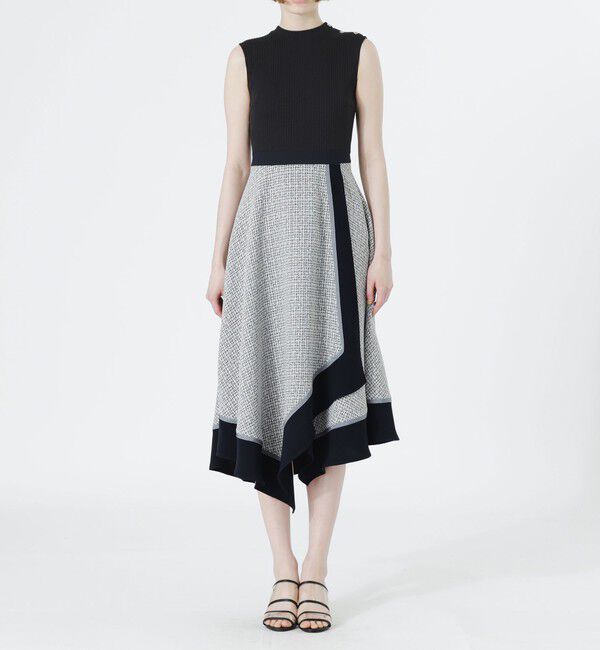  「ツイードブロッキングワンピース」|ワンピース|