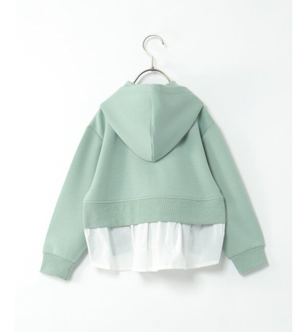 ikka kids「異素材レイヤード前後差パーカー（120~160cm）」|Tシャツ・カットソー|