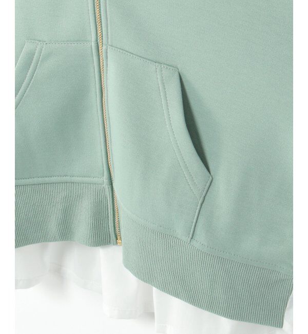 ikka kids「異素材レイヤード前後差パーカー（120~160cm）」|Tシャツ・カットソー|