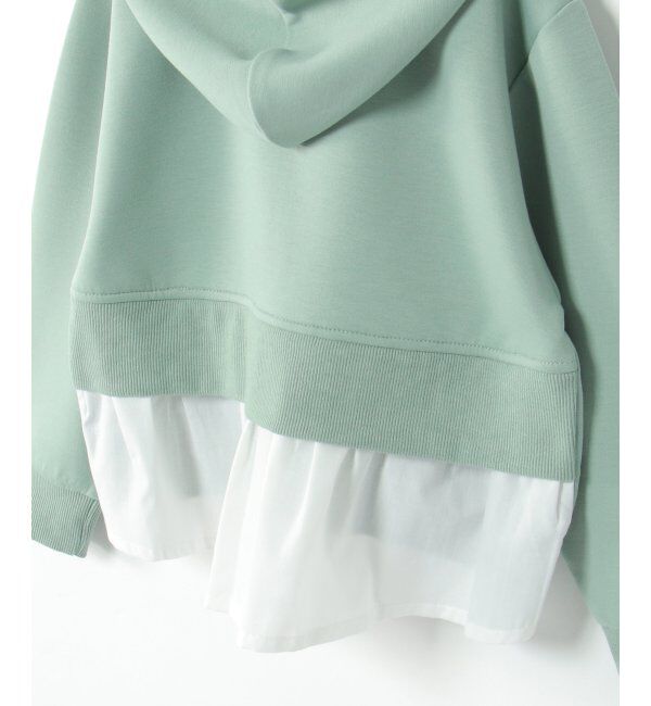 ikka kids「異素材レイヤード前後差パーカー（120~160cm）」|Tシャツ・カットソー|