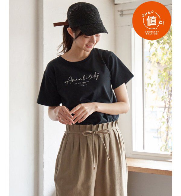 ikka「ロゴフォトプリントＴ」|Tシャツ・カットソー|ブラック