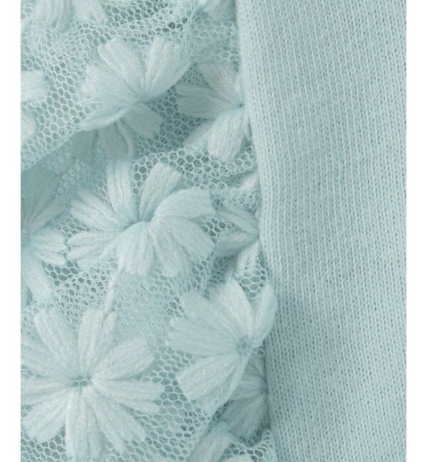 ikka kids「フラワー柄チュールパフスリーブTシャツ（120~160cm）」|Tシャツ・カットソー|