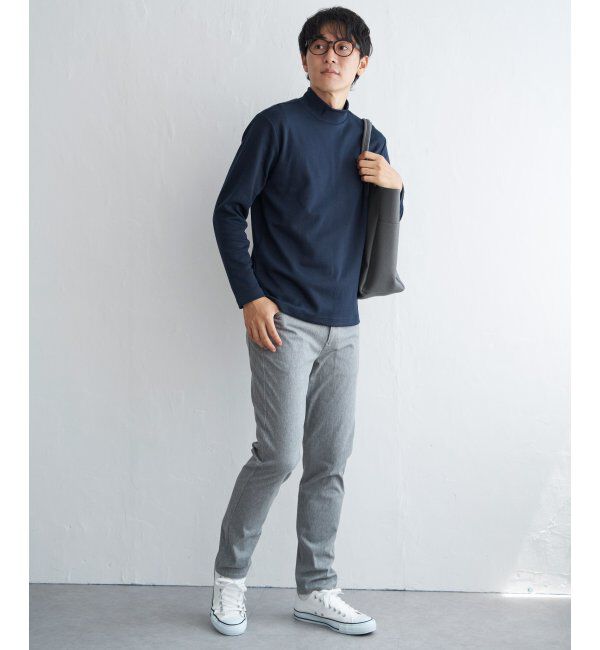 IKKA LOUNGE「ポンチモックネックロンTシャツ」|Tシャツ・カットソー|