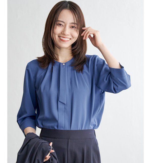 IKKA LOUNGE「3WAYボウタイ付きブラウス」|シャツ・ブラウス|ブルー