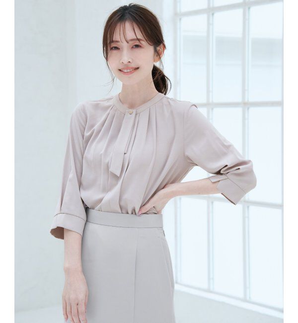 IKKA LOUNGE「3WAYボウタイ付きブラウス」|シャツ・ブラウス|グレージュ