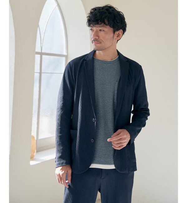 IKKA LOUNGE「【雑誌MonoMax5月号掲載】【セットアップ対応】GOKU楽ワークサッカージャケット」|テーラードジャケット|