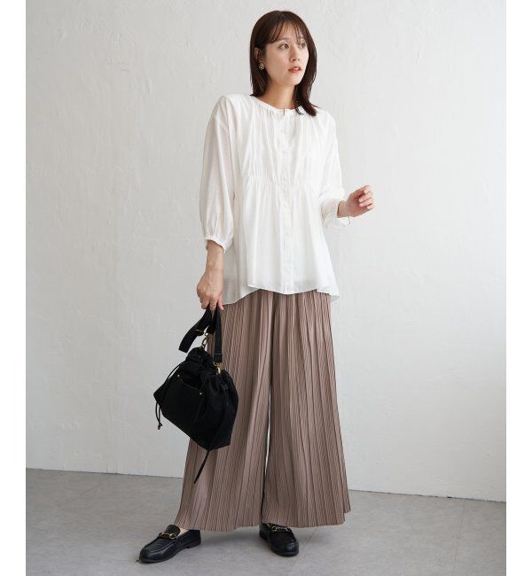ikka「さらっとプリーツワイドパンツ」|その他|