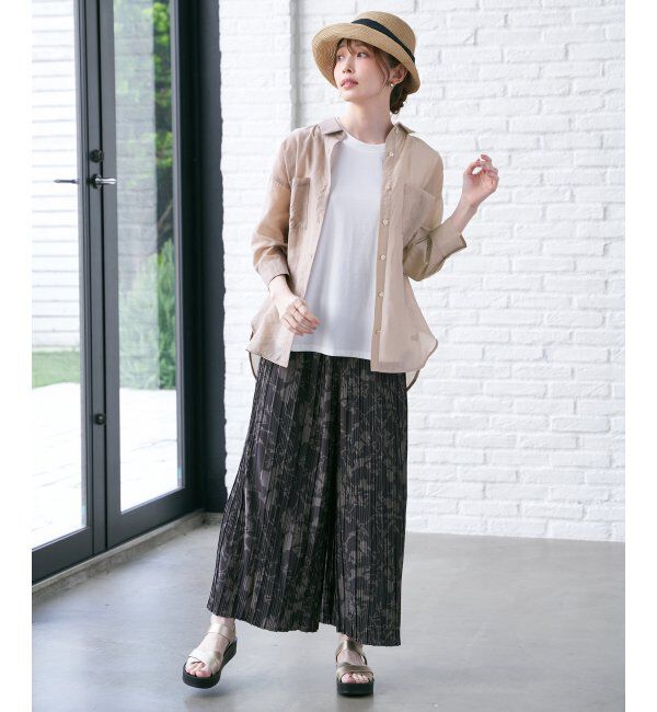 ikka「さらっとプリーツワイドパンツ」|その他|