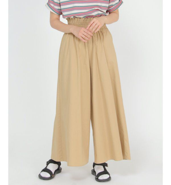 Lbc with Life「シャーリングワイドパンツ」|その他|ベージュ