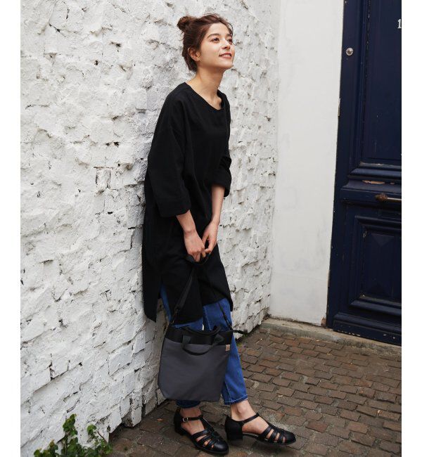 Lbc with Life「リネン混サックワンピース」|ワンピース|ブラック