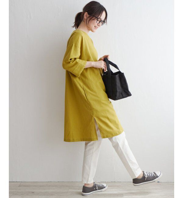 Lbc with Life「リネン混サックワンピース」|ワンピース|