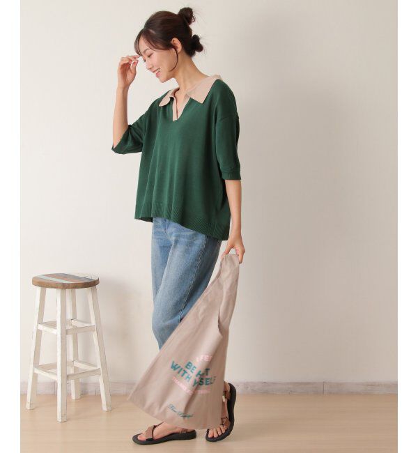 Lbc with Life「配色ラガーニット」|カーディガン|