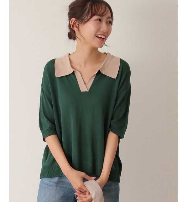 Lbc with Life「配色ラガーニット」|カーディガン|