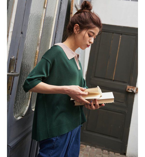 Lbc with Life「配色ラガーニット」|カーディガン|