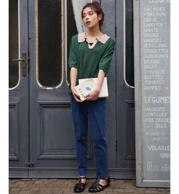 Lbc with Life「配色ラガーニット」|カーディガン|