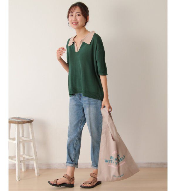 Lbc with Life「配色ラガーニット」|カーディガン|