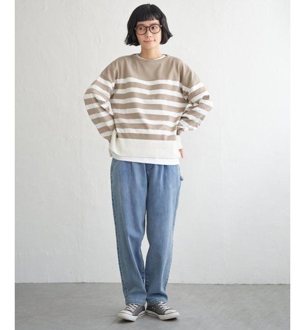 Lbc with Life「コットンPドロップショルダーニット」|カーディガン|