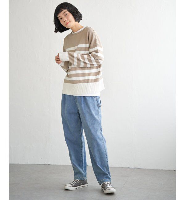 Lbc with Life「コットンPドロップショルダーニット」|カーディガン|