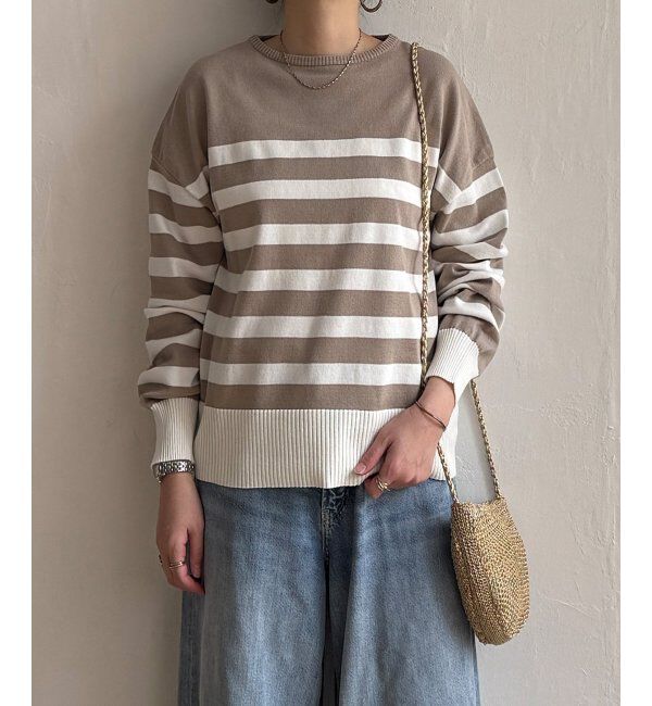 Lbc with Life「コットンPドロップショルダーニット」|カーディガン|