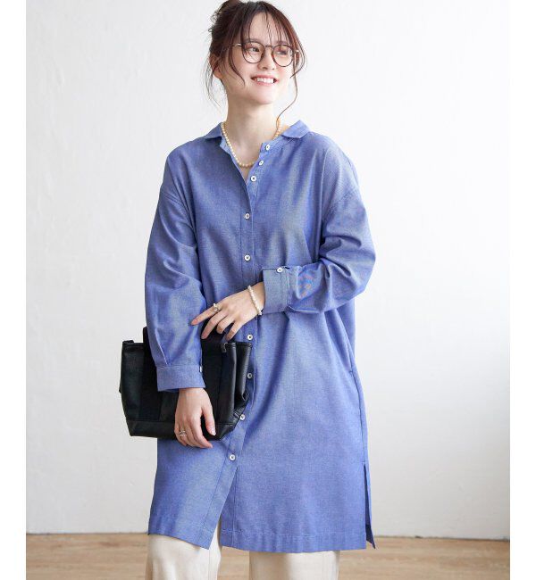 Lbc with Life「シャンブレーチェック3WAYワンピース」|ワンピース|ブルー