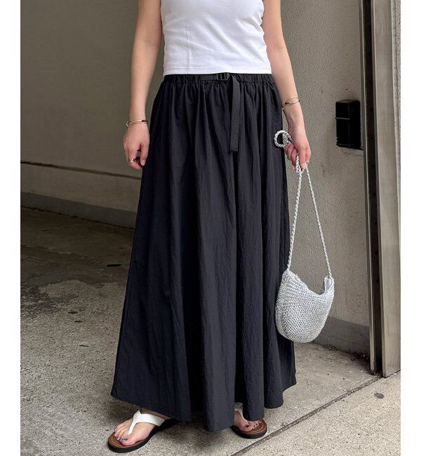 Lbc with Life「ワッシャーナイロンワークベルトスカート」|スカート|ブラック