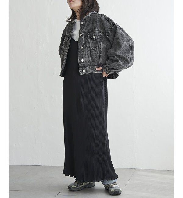 VENCE share style「デニムノーカラーGジャン」|ブルゾン・スタジャン|